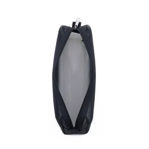 Trousse a crayons en maille noire trousse de rangement transparente avec fermeture eclair.