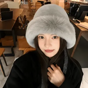Winter Warm Plush Mongolian Hat Faux Fur Trapper Hat Thickened Ear Flap Solid Color Cold Weather Cap For Women