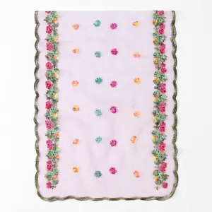 Spring fashion floral embroidered women scarf, breathable lightweight ethnic style shawl.