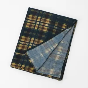Cotton linen plaid scarf for women, lightweight long shawl, versatile daily wear accessory.