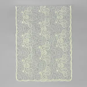 Close-up detail of the women's hollow-out lace shawl scarf, showcasing delicate paisley embroidery patterns.