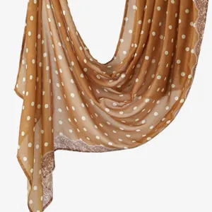 Women polka dot print scarf lightweight summer drape shawl elegant long fashion neck wrap.