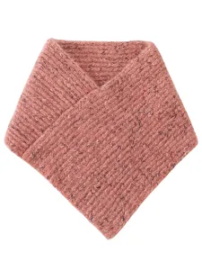 Detailed view of the thick knit texture of this cozy women winter knitted neck warmer scarf.