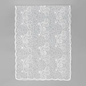 White paisley embroidered lace nylon scarf women versatile hollow out shawl hijab detail