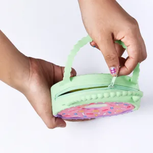 Silikon Pop It Münzbeutel Kinder Mode Süße Runde Handtasche Umhängetasche Reißverschluss