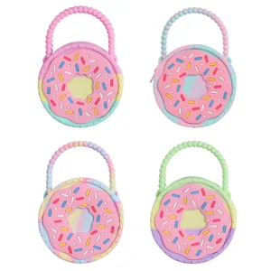 Süße Silikon Donut Münztasche und Handtasche für Kinder, bunte Pop Bubble Spielzeug Tasche.