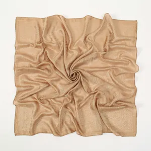 Classic beige paisley print square scarf, lightweight breathable vintage women neckerchief.