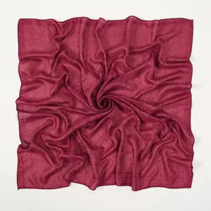 Burgundy square scarf women vintage paisley hijab breathable fashion neck hair wrap