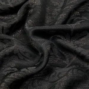 Black paisley print square scarf, lightweight polyester french retro scarf for women.