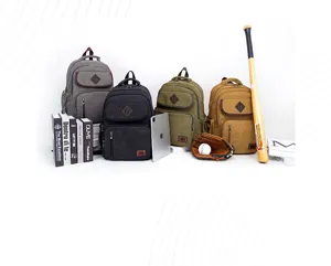 Vintage canvas backpack casual daily school travel daypack for men and women multi colors