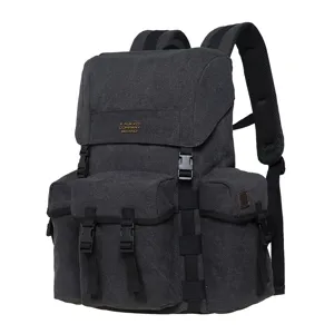 Casual Canvas Backpack For Men Women Large Capacity Multi-Pocket Travel School Bag Urban Minimalist Outdoor Daypack
