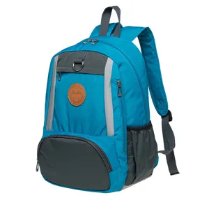 Stylish blue casual backpack for daily commute, school, and outdoor travel use with multi pockets.