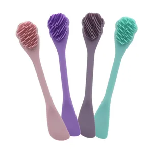 Siliconen Gezichtsmasker Kwast Dubbelzijdige Moddermasker Applicator Zachte Gezichtsreinigingsborstel Spatel Make-up Tool