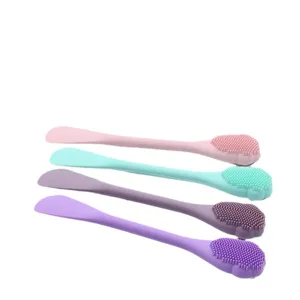 Siliconen dubbelzijdige gezichtsmasker borstel gezichtsreiniging modder applicator tool