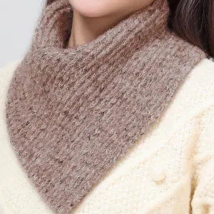 Women winter thick knitted neck warmer stylish warm high collar scarf for cold weather daily wear
