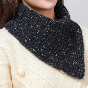 Cozy winter knitted neck warmer for women, thick thermal turtleneck scarf for cold weather.