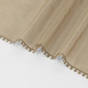 Solid color sheer scarf with delicate floral lace edge, elegant women's long shawl and hijab.