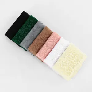 Summer women long scarf paisley embroidered nylon hijab versatile hollow shawl main view