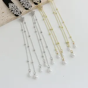 New Chinese style hair clip with pearl tassel and rhinestones, elegant retro Hanfu accessory.