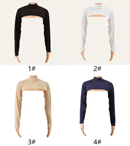 Women solid color turtleneck detachable sleeves fake bolero arm cover top sun protection
