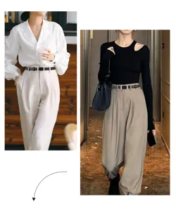 Cintura minimalista in vera pelle da donna con elegante fibbia ad ardiglione, per jeans.