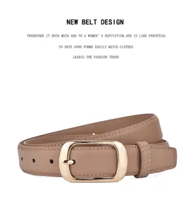 Cintura da donna in pelle con fibbia metallica stile casual quotidiano elegante chic