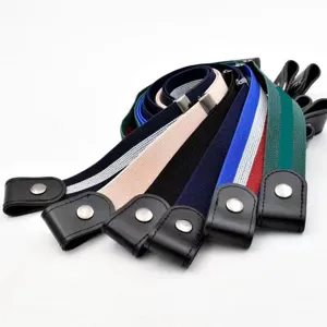 Adjustable elastic stretch buckle free invisible waist belt for women jeans comfortable casual