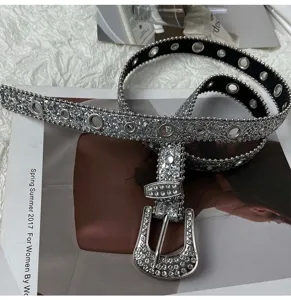 Glitzernder Strass Gürtel mit Ösen funkelnder Kristall Taillengürtel für Damen Jeans Outfits