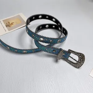Damen Strass Glitzer Gürtel stilvolle glänzende Pailletten Jeans Taillengürtel Accessoire