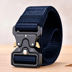 Men's Tactical Belt Heavy Duty Nylon Work Belt With Quick Release Metal Buckle Outdoor Utility Belt