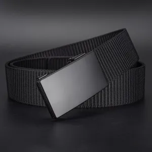 Heren zwarte canvas tactische riem met automatische gesp voor buiten training dagelijks gebruik