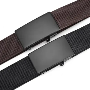 Heren canvas tactische riem met automatische metalen gesp, duurzame nylon outdoor tailleband.
