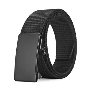Heren zwarte tactische nylon canvas riem met matte automatische gesp voor dagelijks gebruik