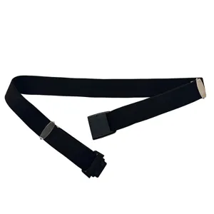 Schwarzer elastischer Taillengürtel für Jeans, verstellbarer unsichtbarer Gürtel Damen Herren.