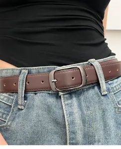 Women's leather belt casual fashion versatile jeans accessory stylish simple design daily wear