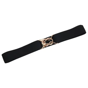 Cinturón elástico ajustable para mujer con hebilla metálica para vestidos y jeans