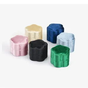 Samt Blumen Ringbox Schmuckaufbewahrung Hochzeit Antrag Geschenkschachtel elegante Vitrine