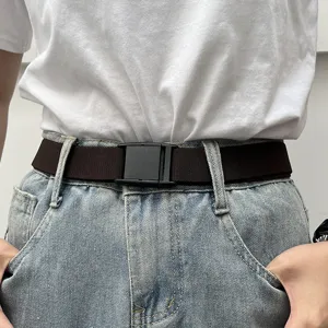 Cinturón Elástico de Lona Casual Unisex Pretina Elástica Ajustable Cinturón de Pantalones de Trabajo Ligero para Hombres Mujeres Jóvenes