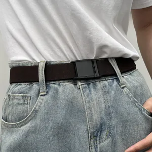 Cinturón de lona elástico casual para hombres y mujeres, cintura elástica cómoda.