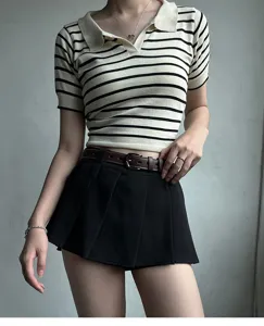 Cinturón retro elegante para mujer con ojales dobles, ideal para tus outfits diarios.