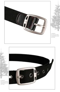 Men canvas belt metallic buckle detailed view black waistband casual accessory daily wear.