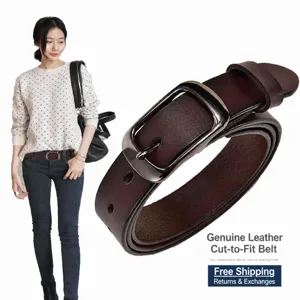 Cintura in vera pelle donna moda estate versatile girovita casual jeans nero accessorio