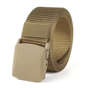 Cinturón táctico de nylon para hombre con hebilla de plástico, deporte al aire libre secado rápido