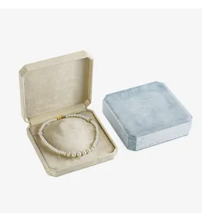 Samt Halskette Schmuck Aufbewahrungsbox Detail, achteckige Klappbox Verpackung.