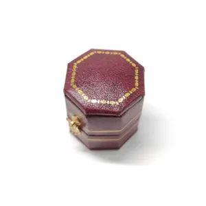 Scatola per anelli ottagonale vintage in ecopelle astuccio portagioie matrimonio elegante