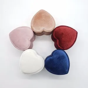 Heart-shaped velvet ring box jewelry storage box multi-color display box gift box packaging