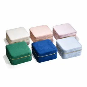 Samt Schmuckkasten doppelschichtige Aufbewahrungsbox tragbarer Organizer für Geschenke