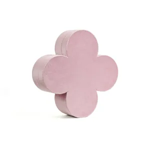 Boîte à bijoux en velours rose trèfle à quatre feuilles pour bagues colliers et boucles.