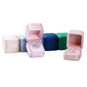 Velvet Ring Box Proposal Engagement Ring Gift Box Jewelry Packaging Display Storage Case 1pc