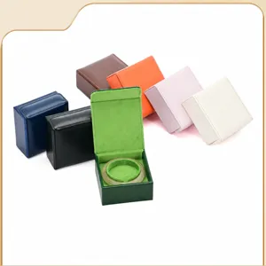 High End PU Leder Schmuckkästchen Tragbare Armband Aufbewahrungsbox Samtgefüttert Kleine Ring Display Organizer